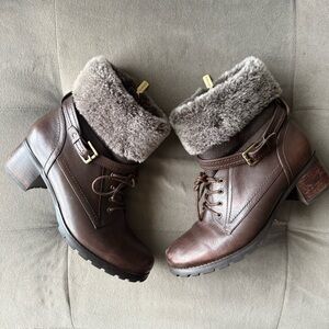 100% Leather Blondo Fiory Winter Boots for Women Sz 9/9.5w dark brown